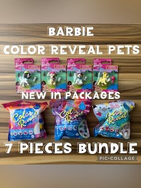 Barbie Color Reveal Pets Barbie Pets 7 pcs Bundle NEW